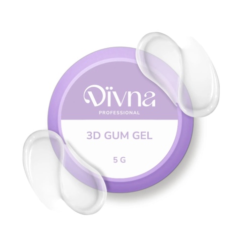 DIVNA 3D Gum Gel Clear 5 g przezroczysty żel do zdobień