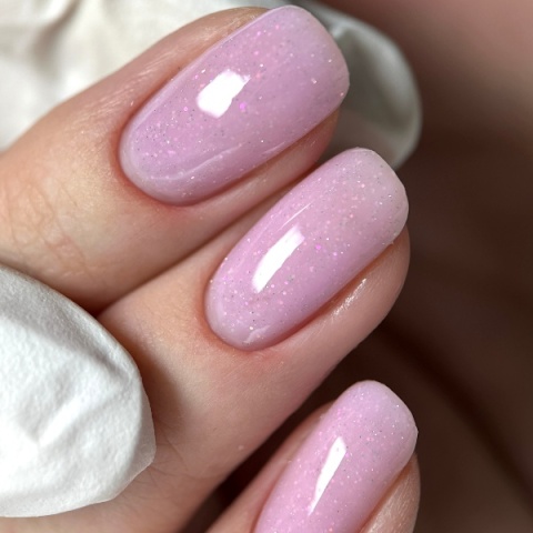 DIVNA Aura Gel 05 – różowy żel budujący z drobinkami do paznokci średniogęsty, 15 g