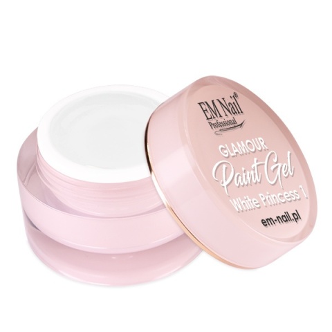 EM Nail Żel Do Zdobień Paint Gel Glamour White Princess