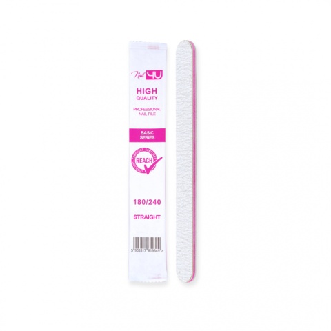Nail4u Pilnik BASIC III Prosty Straight 180/240 Do Paznokci i Hybryd 100 szt.