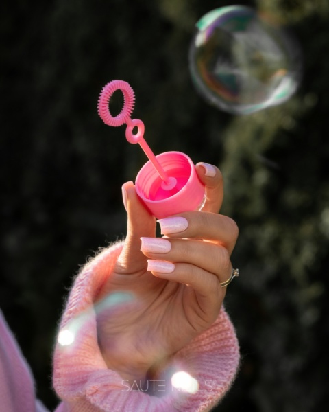 SAUTE NAILS Lakier hybrydowy S342 Pink Bunny 8ml pastel eggshell HEMA FREE