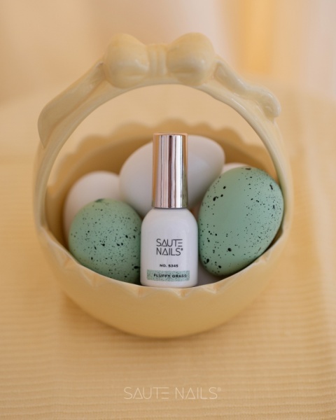 SAUTE NAILS Lakier hybrydowy S345 Fluffy Grass 8ml mięta eggshell HEMA FREE