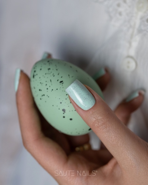 SAUTE NAILS Lakier hybrydowy S345 Fluffy Grass 8ml mięta eggshell HEMA FREE