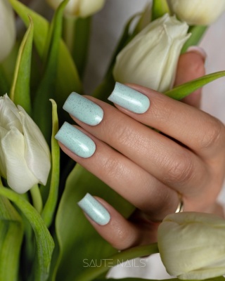 SAUTE NAILS Lakier hybrydowy S345 Fluffy Grass 8ml mięta eggshell HEMA FREE