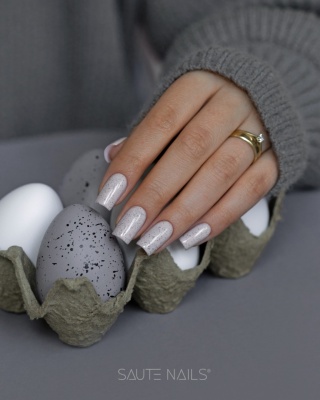 SAUTE NAILS Lakier hybrydowy S346 Eggshell 8ml szary eggshell HEMA FREE