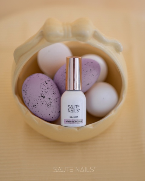 SAUTE NAILS Lakier hybrydowy S347 Apricot Bloom 8ml fiolet eggshell
