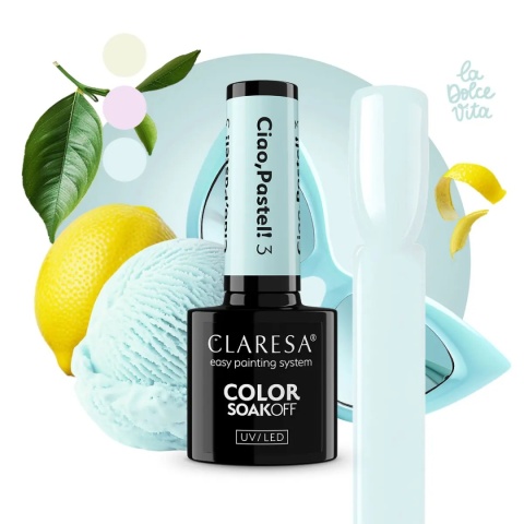 Claresa Lakier Hybrydowy Ciao, Pastel! 3 – 5g pastelowy kolor
