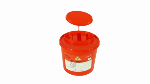 Pojemnik na odpady medyczne czerwony 1L