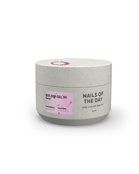 NAILSOFTHEDAY Builder Gel 99 – różowy żel budujący z kwiatami 15 ml