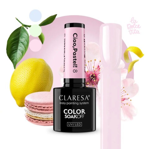 Claresa Lakier Hybrydowy Ciao, Pastel! 8 – 5g pastelowy kolor