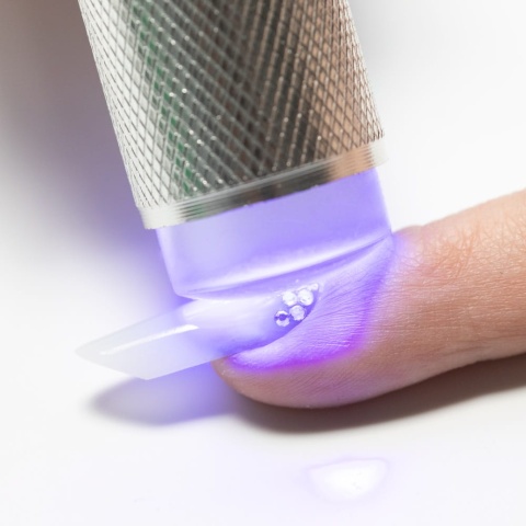 Mini latarka UV LED 9W do paznokci + stempel do stampingu