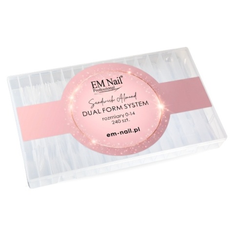 EM Nail Dual Form Sandwich Almond 240 szt. – formy do akrylożelu kształt migdał