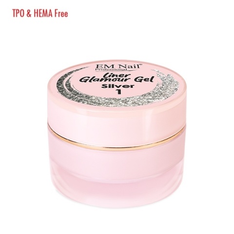 EM Nail Liner Glamour Gel Silver 1 – srebrny żel do zdobień
