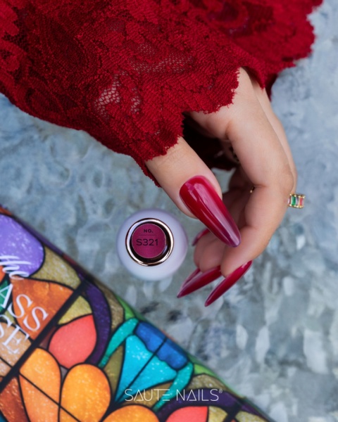 Saute Nails S321 Glass Maroon półtransparentny lakier