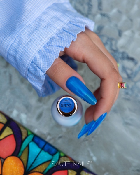 Saute Nails S322 Glass Blue półtransparentny lakier