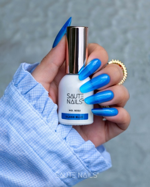 Saute Nails S322 Glass Blue półtransparentny lakier