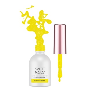 Saute Nails Glow Drops Lakier Hybrydowy Żółty z Drobinkami 8ml