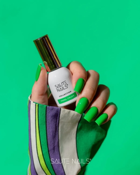 Saute Nails Padel Crush Lakier Hybrydowy Neonowa Zieleń 8ml