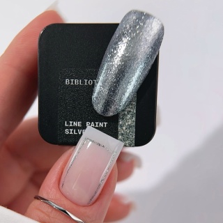 BIBLIOTEKA Line Paint Silver No Wipe Srebrna Farbka Żelowa 5 ml
