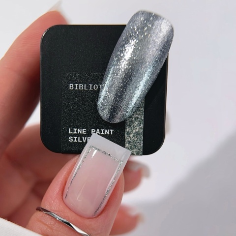 BIBLIOTEKA Line Paint Silver No Wipe Srebrna Farbka Żelowa 5 ml