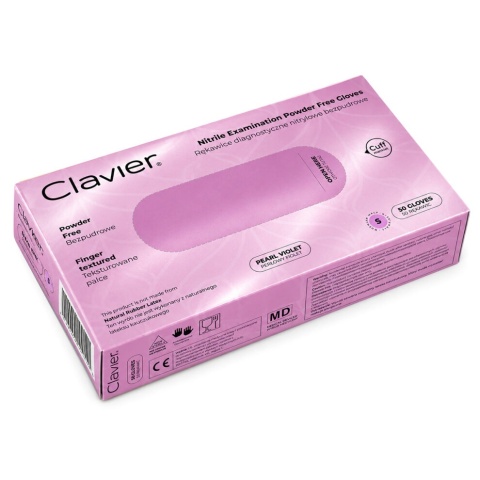 Clavier Rękawiczki Nitrylowe Pearl Violet S Bezpudrowe 50 szt.
