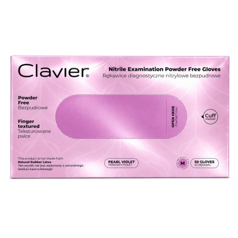 Clavier Rękawiczki Nitrylowe Pearl Violet S Bezpudrowe 50 szt.