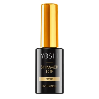 YOSHI Shimmer Top Gold Top Hybrydowy ze Złotymi Drobinkami 10 ml