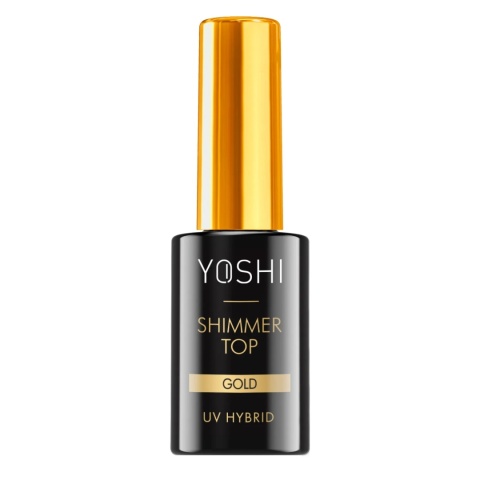 YOSHI Shimmer Top Gold Top Hybrydowy ze Złotymi Drobinkami 10 ml