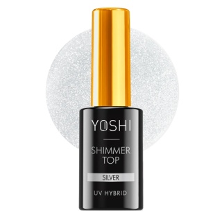 YOSHI Shimmer Top Silver Top Hybrydowy ze Srebrnymi Drobinkami 10 ml
