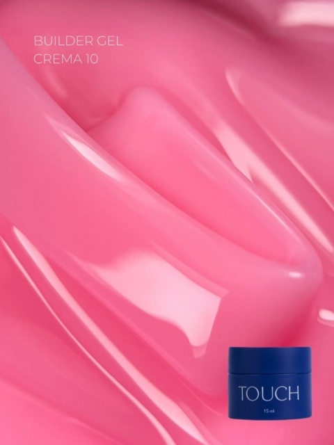 TOUCH Builder Gel Crema 10 Intensywnie Różowy Żel Budujący do Paznokci 15 ml