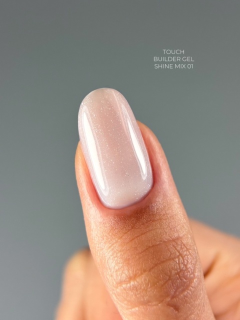 TOUCH Builder Gel Shine Mix 01 Biały Żel Budujący z Drobinką 15 ml