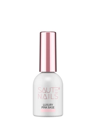 Saute Nails Baza hybrydowa Luxury Pink Base 8 ml – różowa 90% krycia