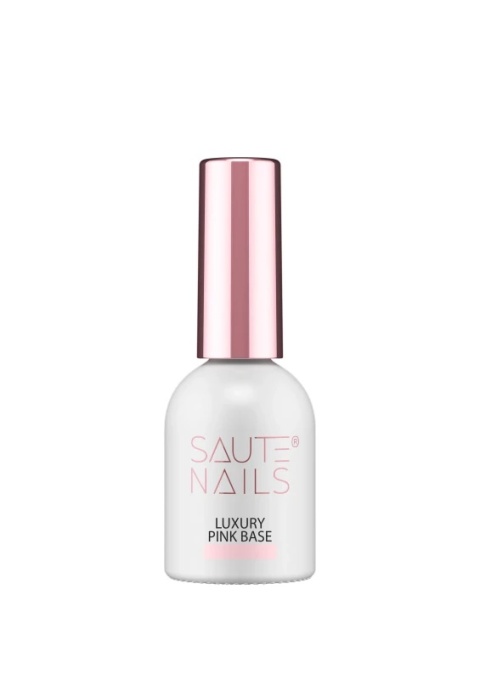 Saute Nails Baza hybrydowa Luxury Pink Base 8 ml – różowa 90% krycia