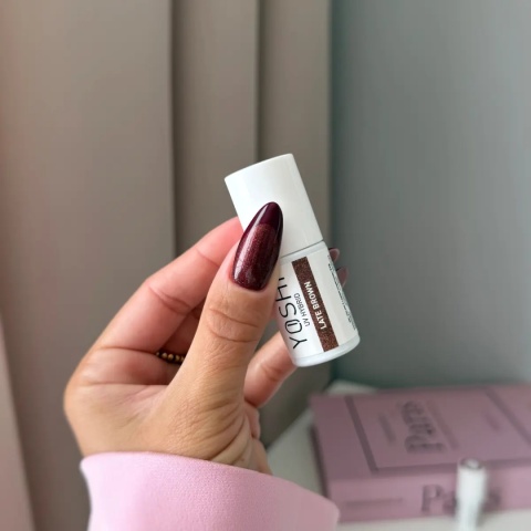 YOSHI Lakier Hybrydowy 318 Late Brown – Brąz z drobinkami 6 ml TPO-FREE