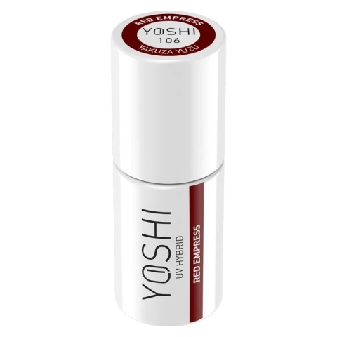YOSHI Red Empress 106 – lakier hybrydowy 6 ml, głęboka cesarska czerwień TPO-FREE