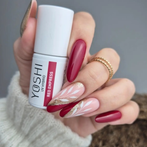 YOSHI Red Empress 106 – lakier hybrydowy 6 ml, głęboka cesarska czerwień TPO-FREE