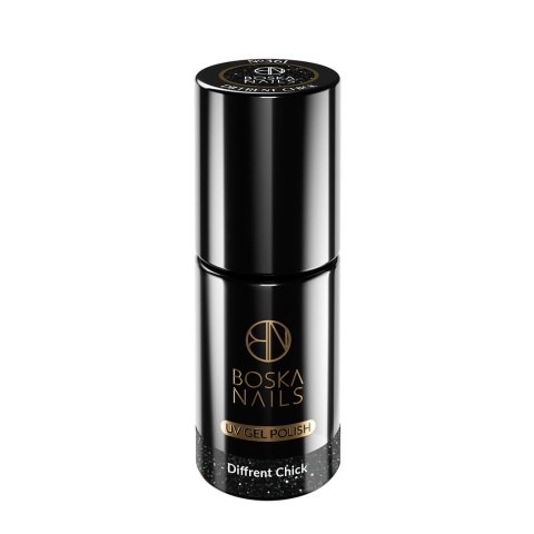 Boska Nails Divine Diffrent Chick 361 - czarny brokatowy lakier hybrydowy 6 ml