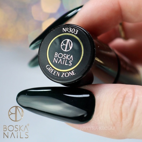 Boska Nails Divine Green Zone 303 - ciemnozielony lakier hybrydowy 6 ml