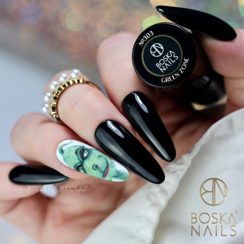 Boska Nails Divine Green Zone 303 - ciemnozielony lakier hybrydowy 6 ml