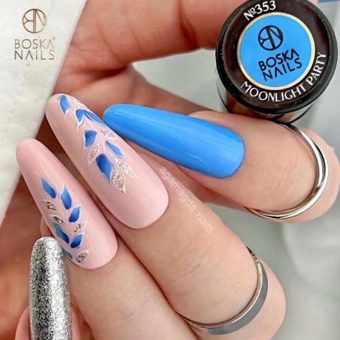 Boska Nails Divine Moonlight Party 353 - niebieski lakier hybrydowy 6 ml