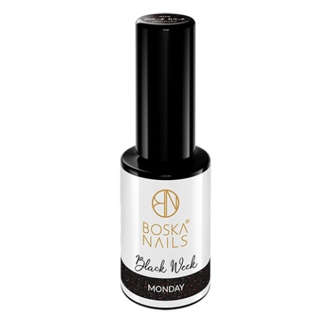 Boska Nails Lakier Hybrydowy Black Week Monday 509 6 ml – czarny z różowym shimmerem