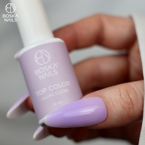 Boska Nails Top Color Lilac Gloss No Wipe – Liliowy Top Hybrydowy 10 ml