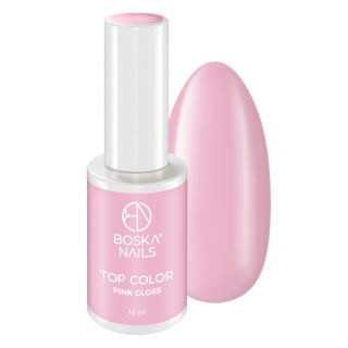 Boska Nails Top Color Pink Gloss No Wipe – Różowy Top Hybrydowy 10 ml