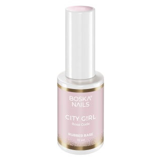 Boska Nails City Girl Rubber Base Rose Code Mleczna Baza Kauczukowa Nude z Drobinkami 10 ml