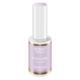 Boska Nails City Girl Rubber Base Velvet Shine Mleczno-Fioletowa Baza Kauczukowa z Drobinkami 10 ml