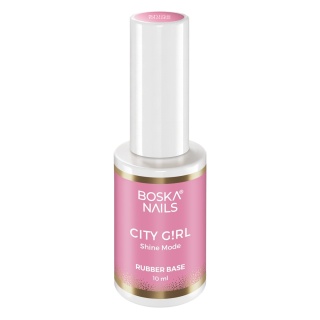 Boska Nails City Girl Rubber Base Shine Mode Soczysta Różowa Baza Kauczukowa Glow 10 ml