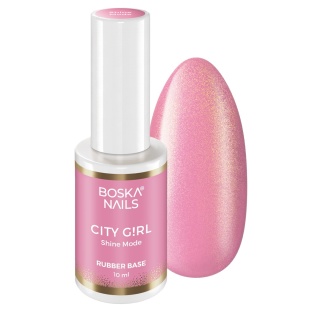 Boska Nails City Girl Rubber Base Shine Mode Soczysta Różowa Baza Kauczukowa Glow 10 ml