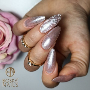 Boska Nails Divine Mountain Moon No. 359 – Biały Lakier Hybrydowy z Brokatem 6 ml