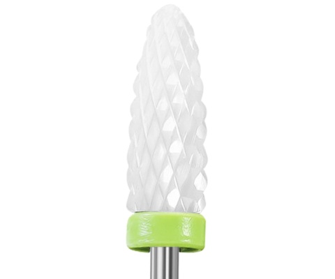 Frez Ceramiczny Stożek Zielony Mocny 3/32″ Tirch Cylinder – Do Żelu, Akrylu i Hybrydy