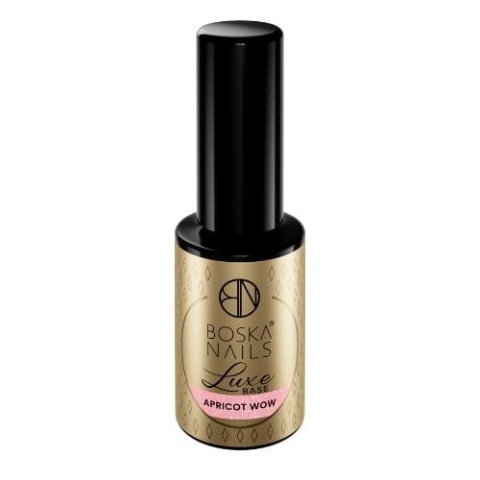 Boska Nails Luxe Base Apricot Wow – Kauczukowa Baza Hybrydowa z Drobinkami 10 ml